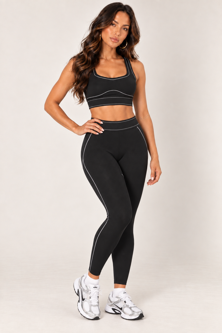 Black leggings — leggings full three quarter; coordinating pieces sold separately