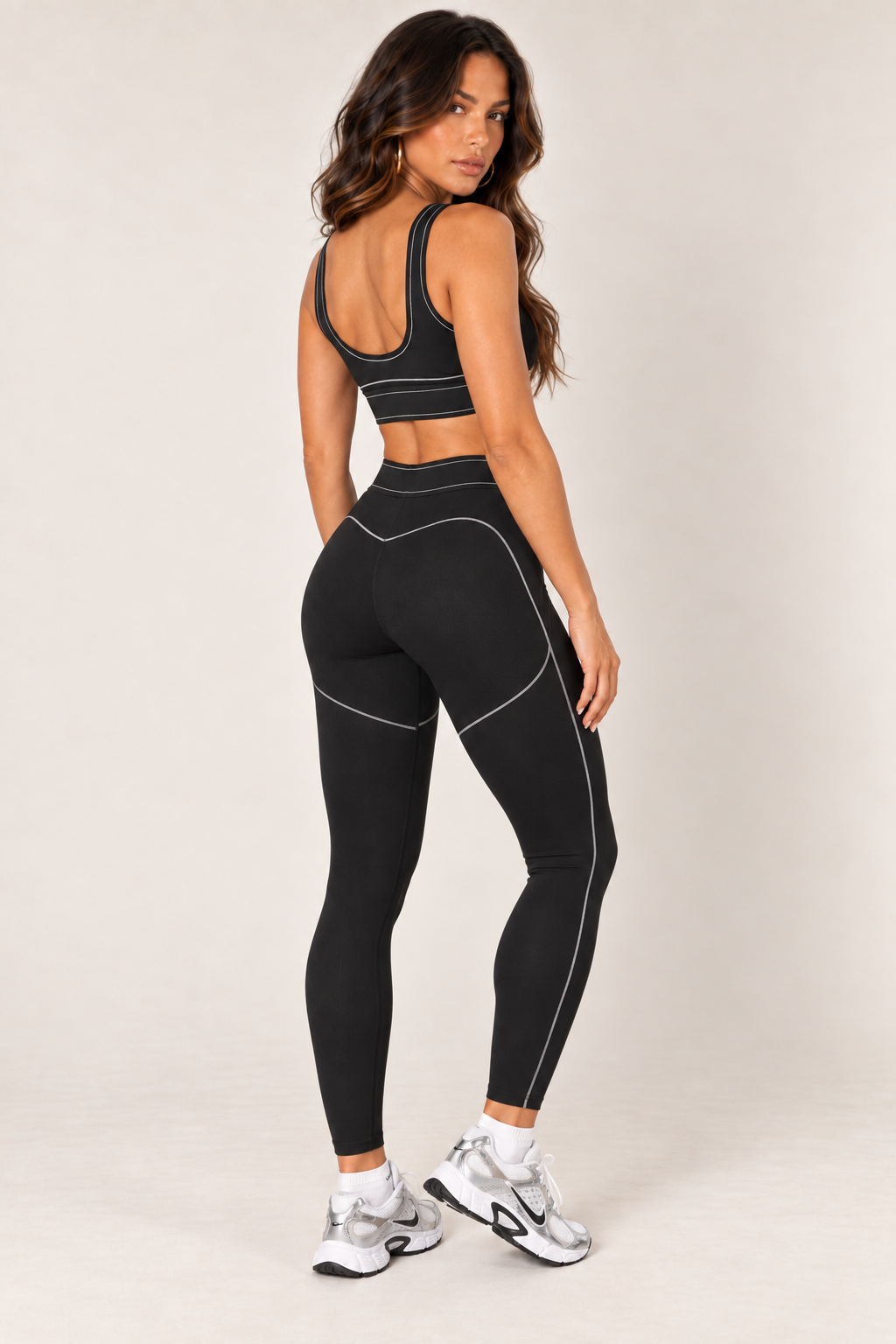 Black leggings — leggings full rear three quarter; coordinating pieces sold separately