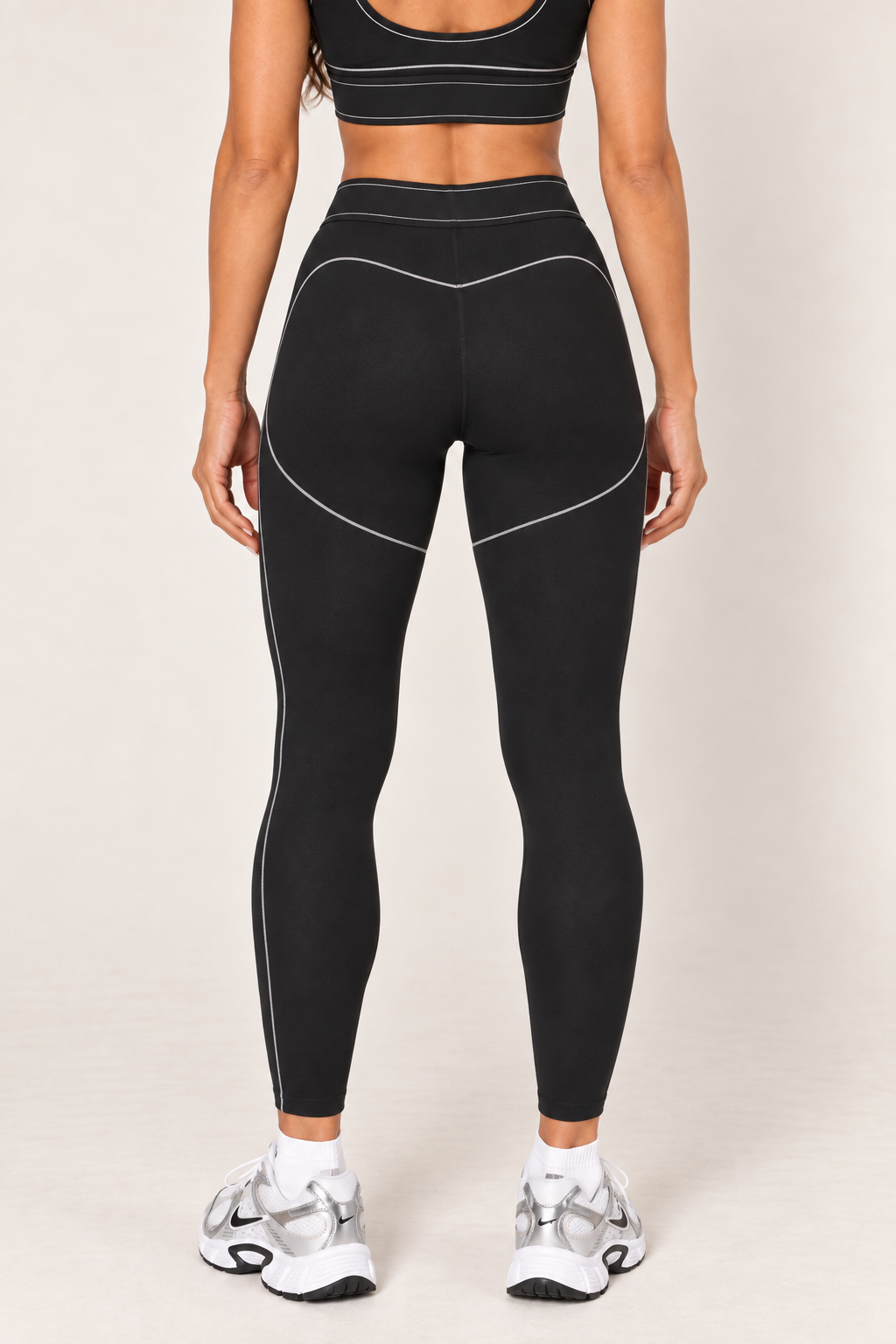 Black leggings — leggings back detail; coordinating pieces sold separately