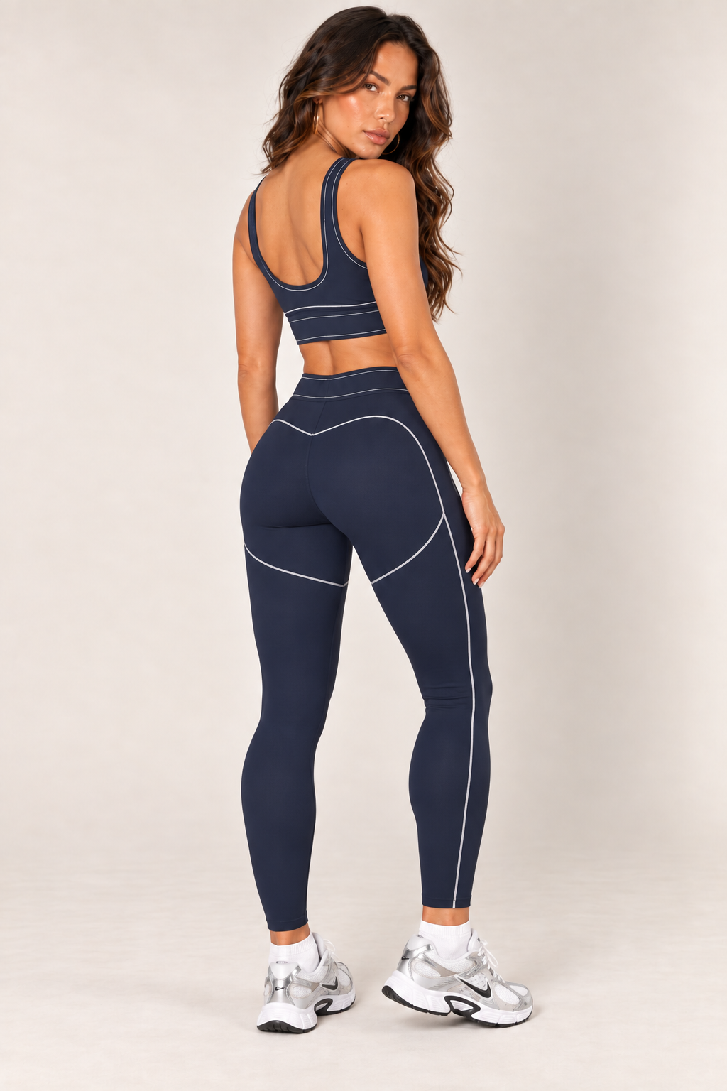Navy leggings — leggings full rear three quarter; coordinating pieces sold separately