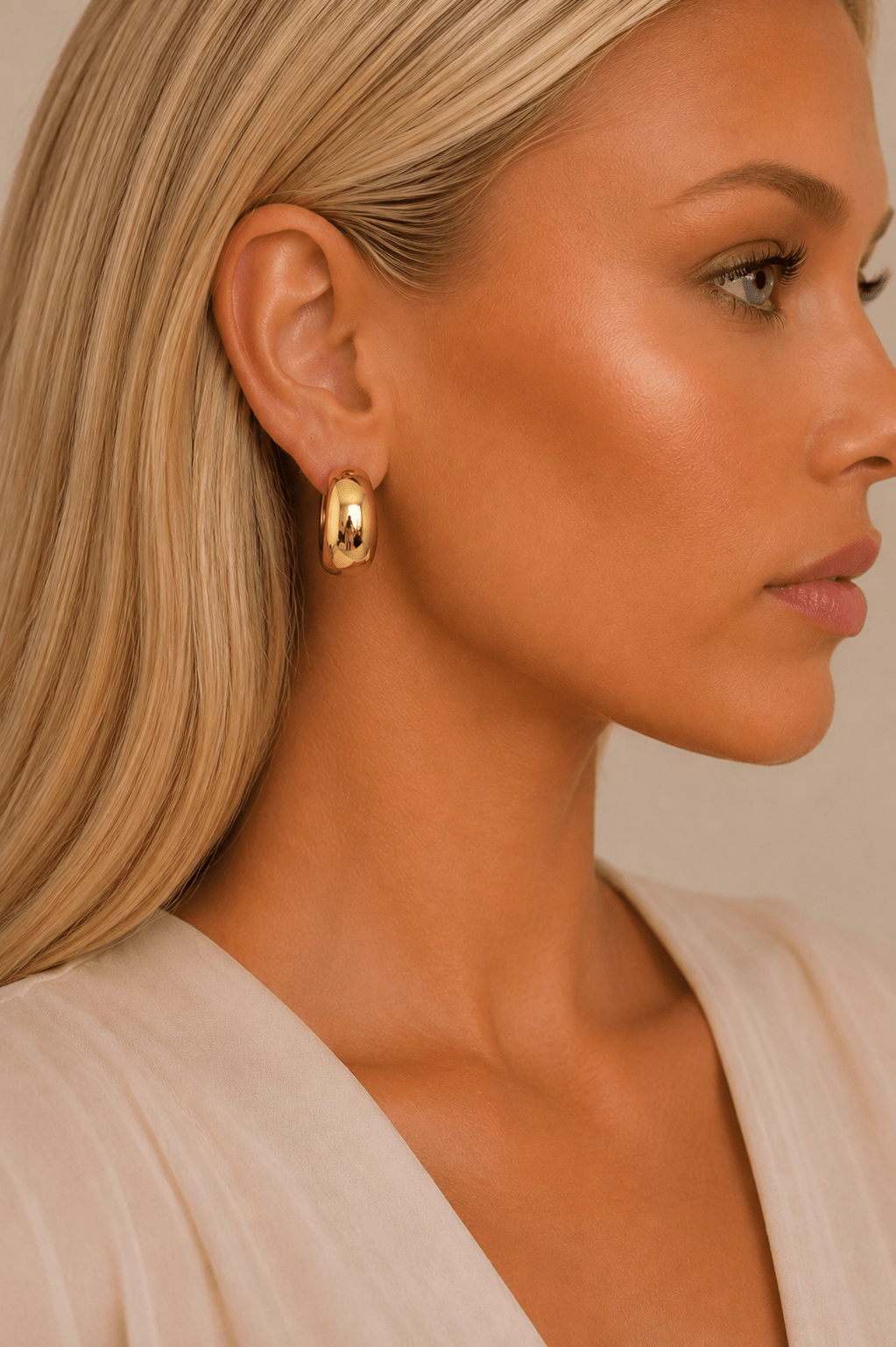 Gold 18K Plated Hoop Earrings - STYLED BY ALX COUTUREJewelry
