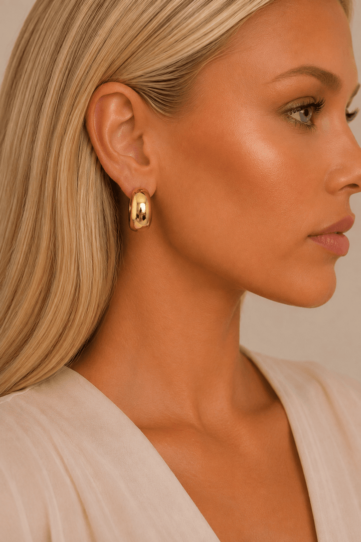 Gold 18K Plated Hoop Earrings - STYLED BY ALX COUTUREJewelry