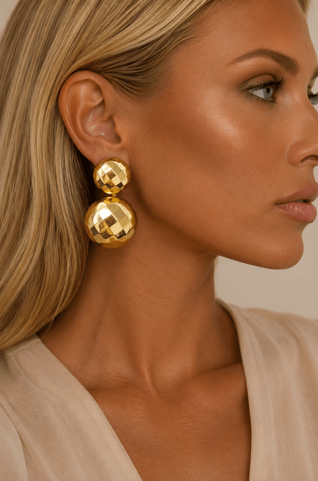 Gold Double Disco Earrings - STYLED BY ALX COUTUREJewelry