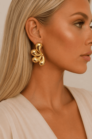 Gold Geometric Teardrop Earrings - STYLED BY ALX COUTUREJewelry