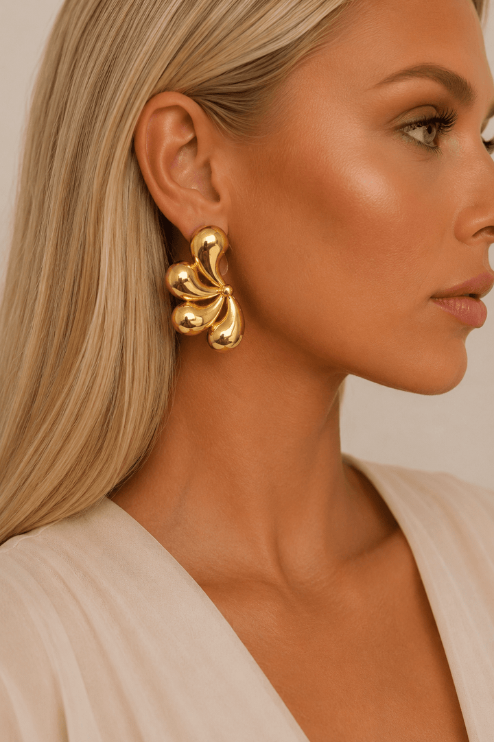 Gold Geometric Teardrop Earrings - STYLED BY ALX COUTUREJewelry