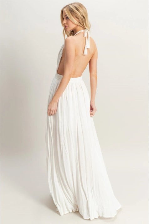 Halterneck Fitted Waist Flowy Maxi Dress STYLED BY ALX COUTURE Halterneck Fitted Waist Flowy Maxi Dress STYLED BY ALX COUTURE