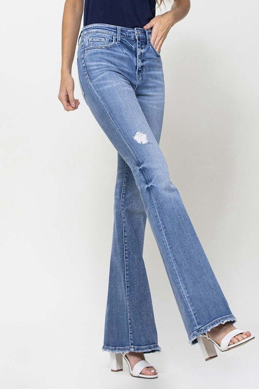 High Rise Distressed Flare Jeans - STYLED BY ALX COUTUREJEANS