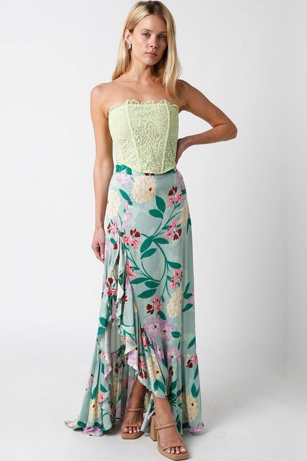 Honeydew Green Strapless Corset Top - STYLED BY ALX COUTUREShirts &amp; Tops