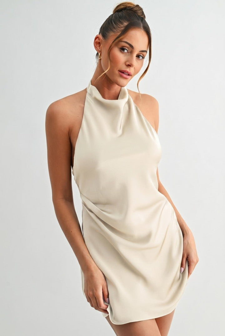Hunter Green Drape Halter Dress - STYLED BY ALX COUTUREDresses