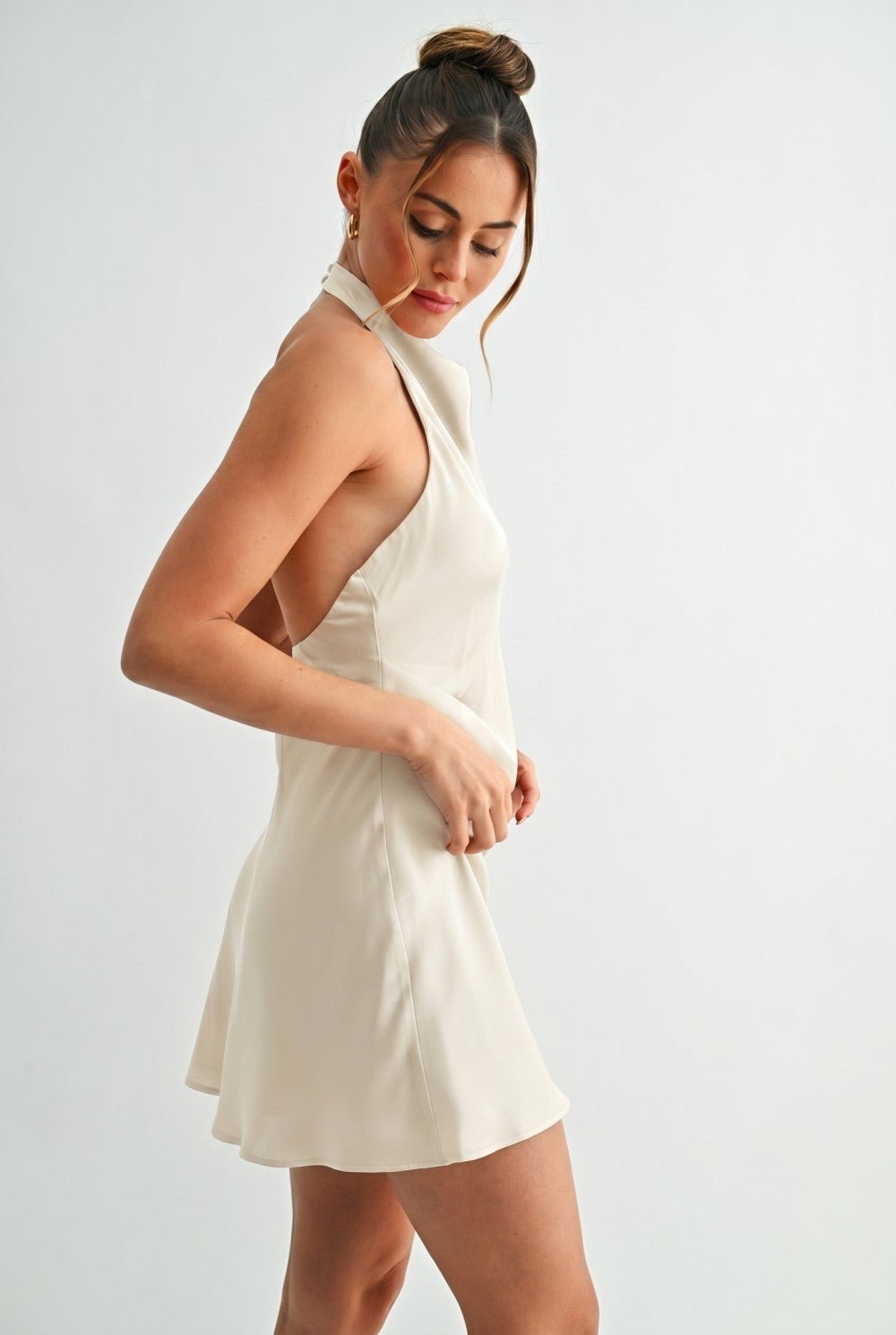 Hunter Green Drape Halter Dress - STYLED BY ALX COUTUREDresses