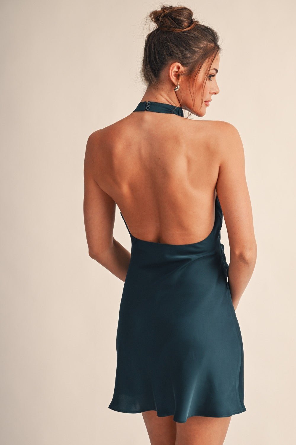 Hunter Green Drape Halter Dress - STYLED BY ALX COUTUREDresses