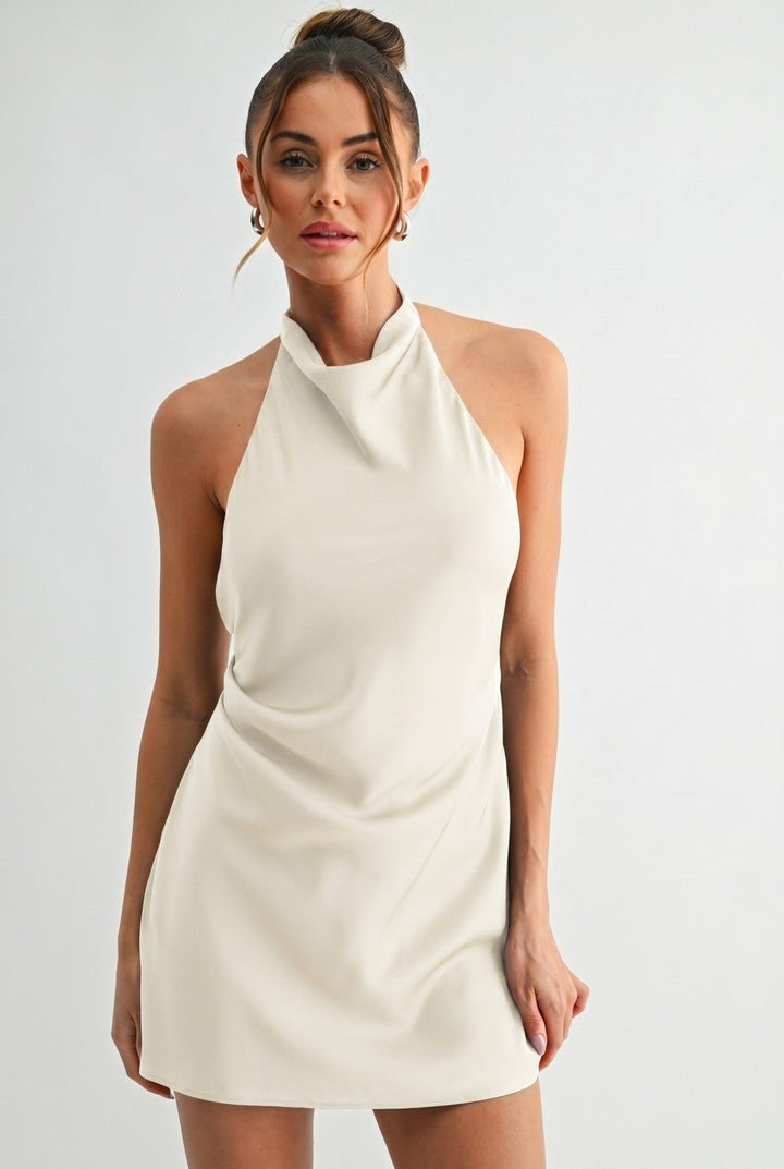 Hunter Green Drape Halter Dress - STYLED BY ALX COUTUREDresses