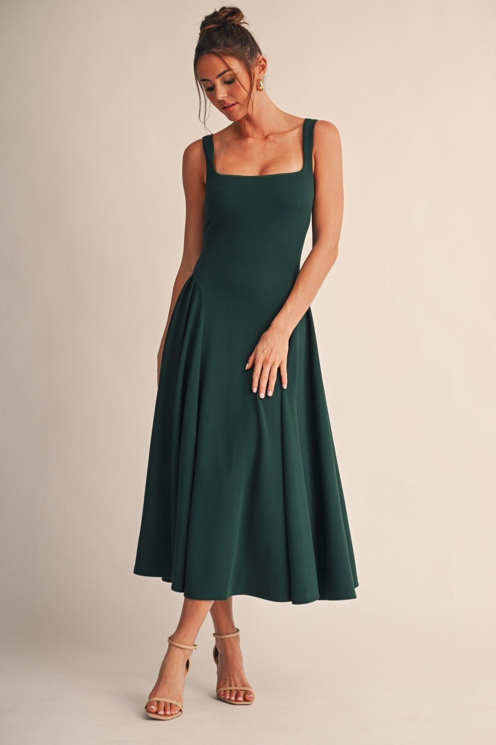 Hunter Green Lyra Muse Midi Dress - STYLED BY ALX COUTUREDresses