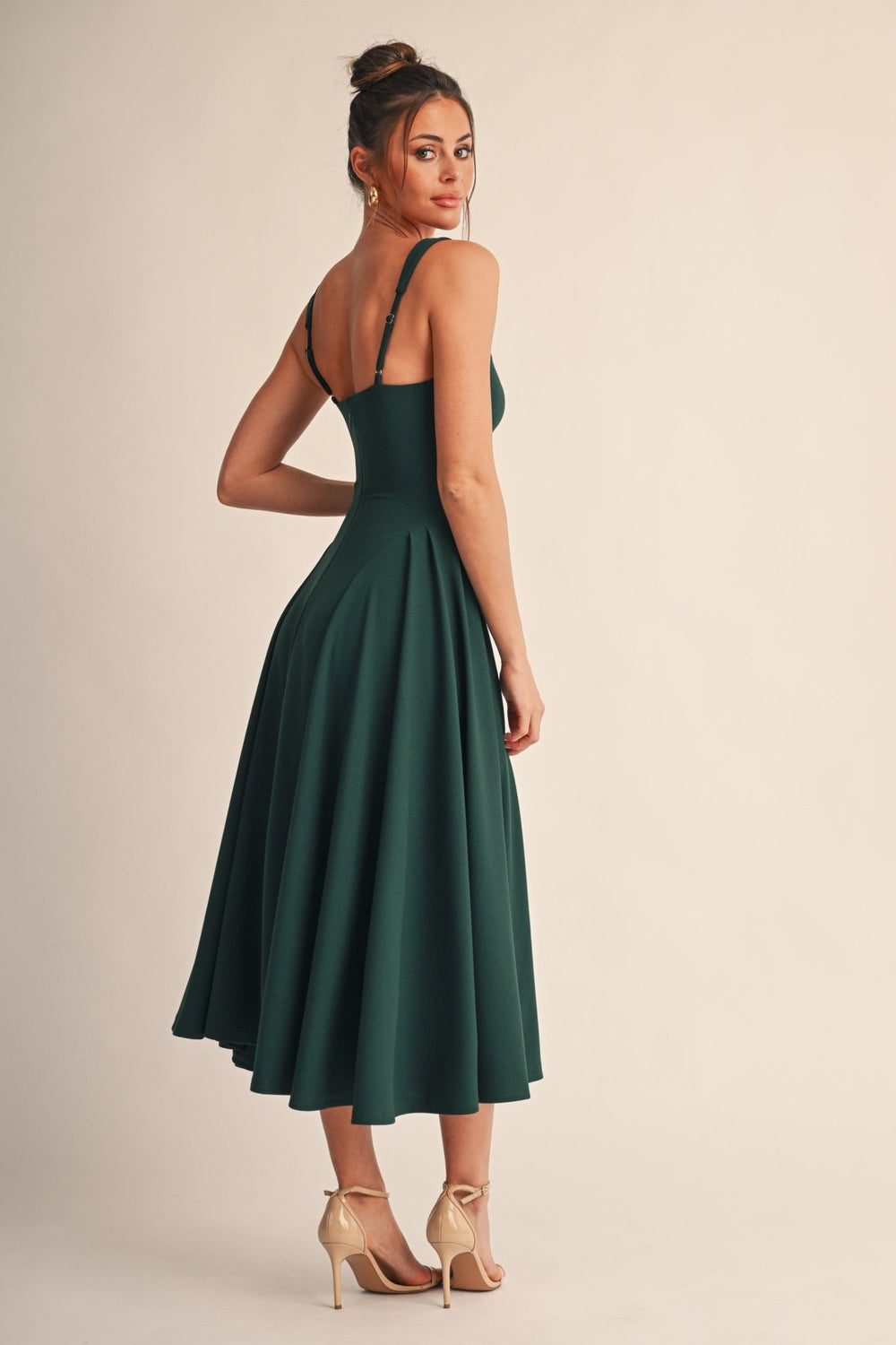 Hunter Green Lyra Muse Midi Dress - STYLED BY ALX COUTUREDresses