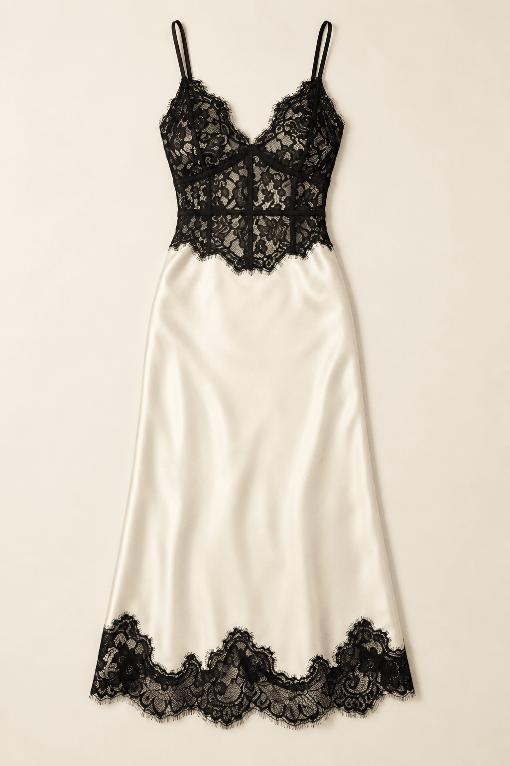 Ivory Black Lace Midi Dress - STYLED BY ALX COUTUREDresses