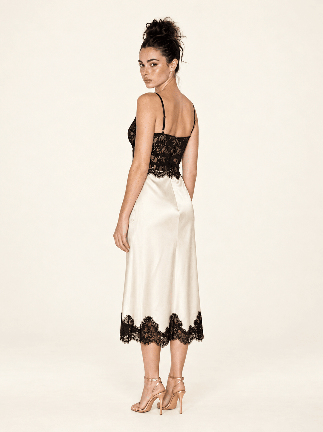Ivory Black Lace Midi Dress - STYLED BY ALX COUTUREDresses
