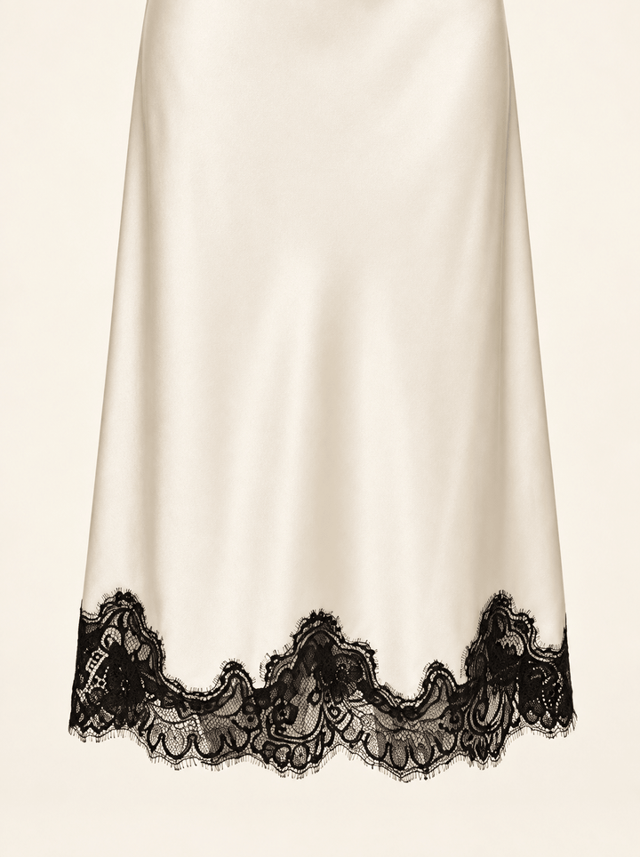 Ivory Black Lace Midi Dress - STYLED BY ALX COUTUREDresses
