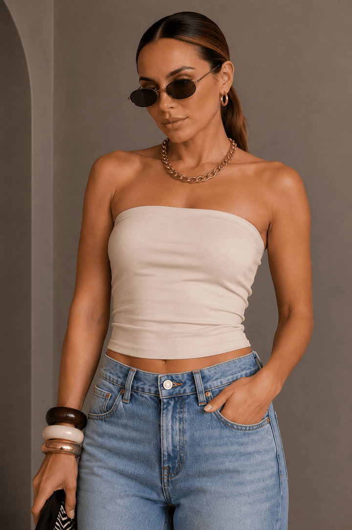 Ivory Seamless Tube Top - STYLED BY ALX COUTURETOPS
