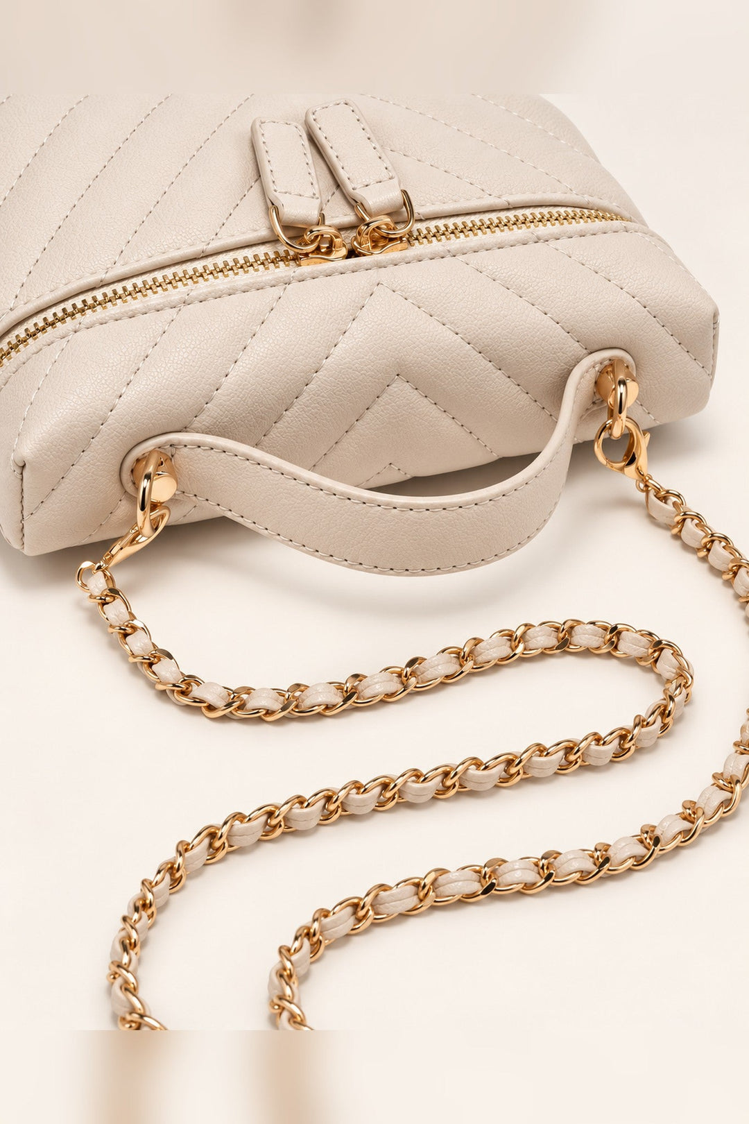 Ivory Sella Chevron Quilted Crossbody - STYLED BY ALX COUTUREHandbags