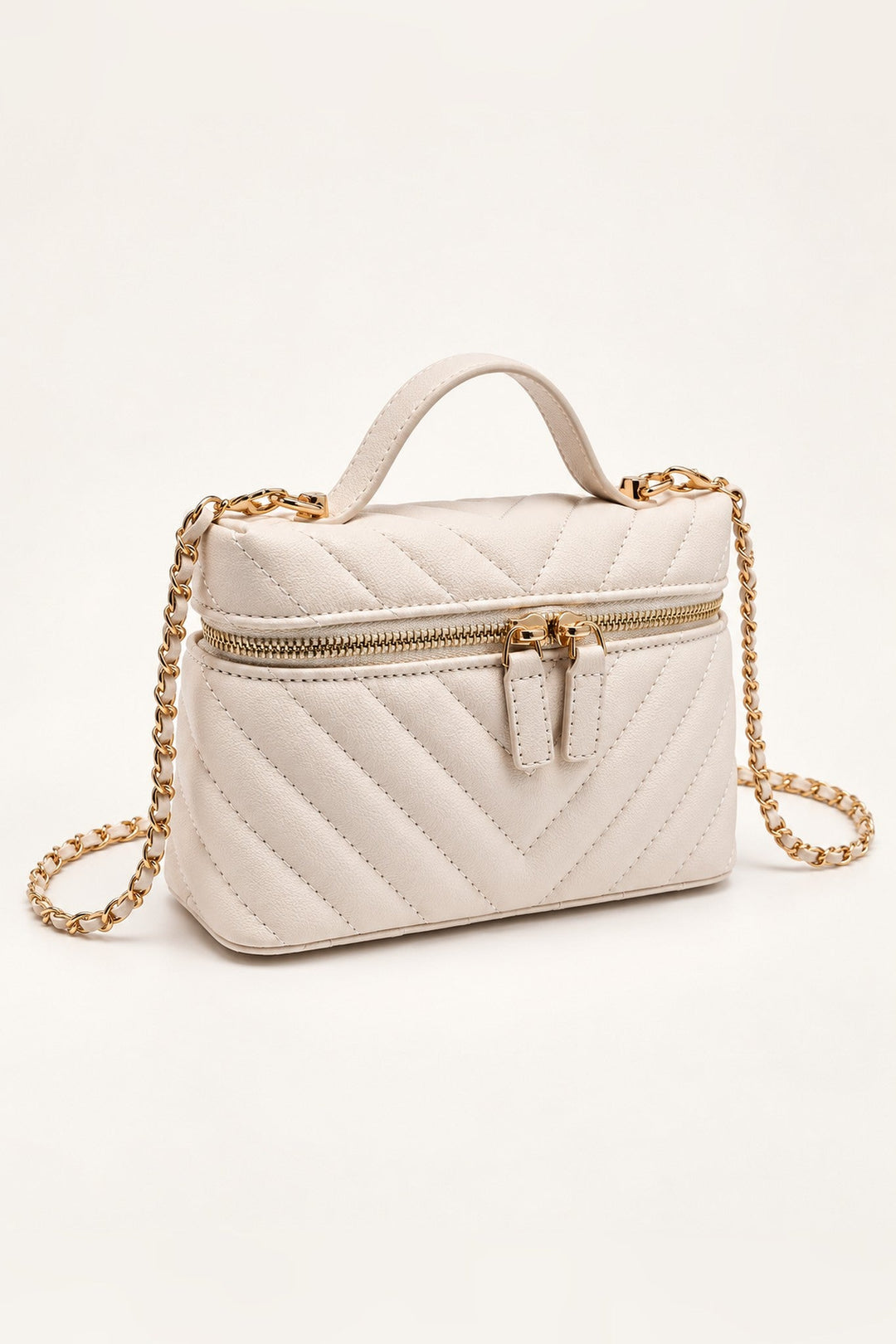 Ivory Sella Chevron Quilted Crossbody - STYLED BY ALX COUTUREHandbags