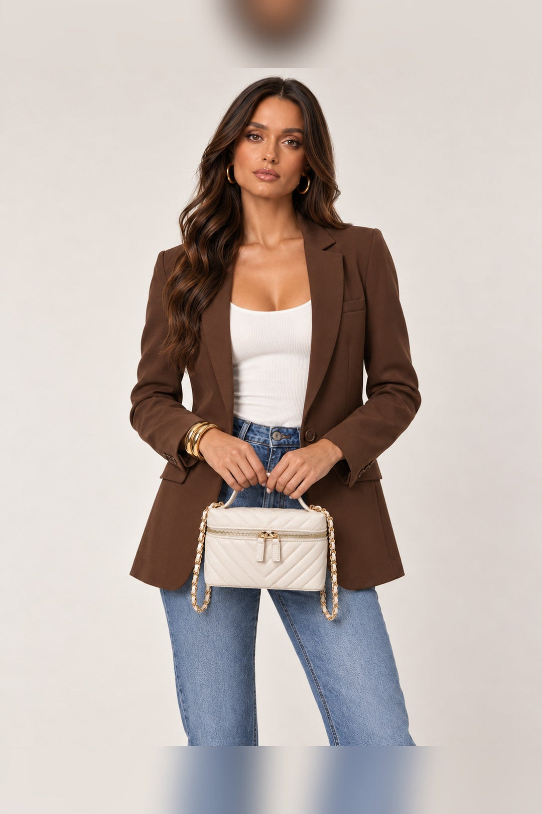 Ivory Sella Chevron Quilted Crossbody - STYLED BY ALX COUTUREHandbags