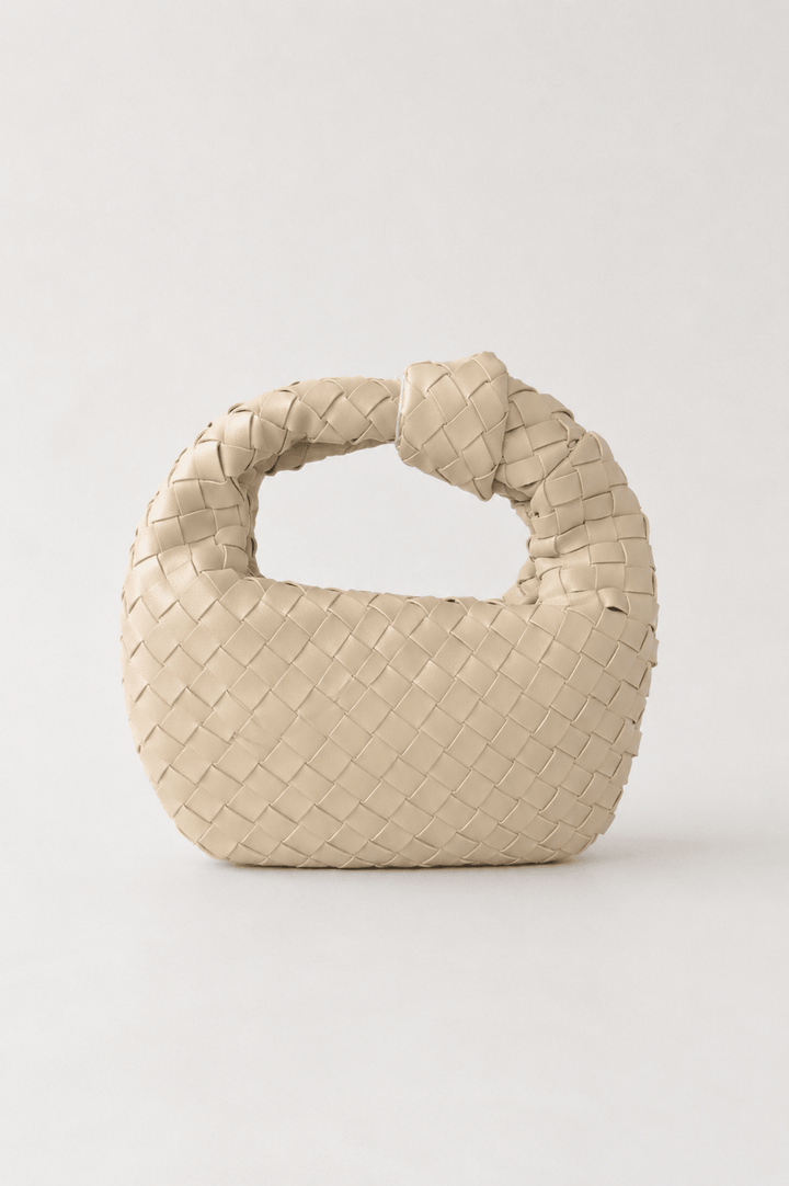 Ivory Woven Faux Leather Mini Bag - STYLED BY ALX COUTURE
