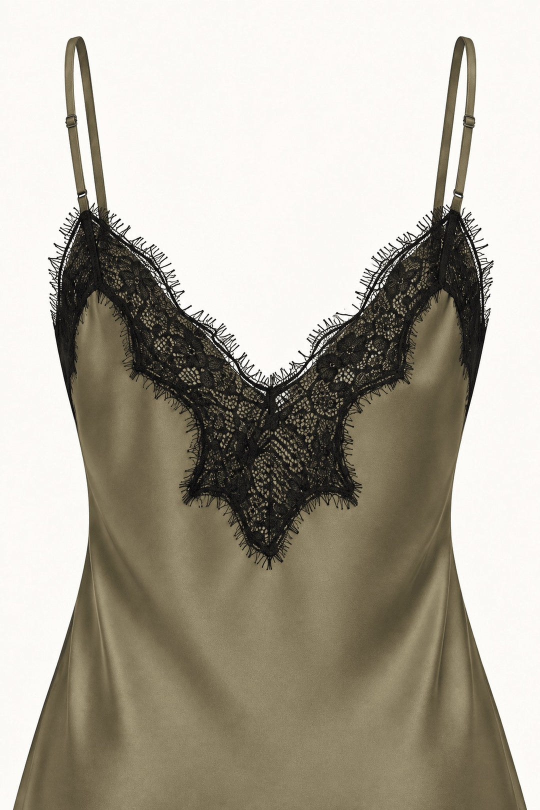 Khaki Satin Lace Pants Set - STYLED BY ALX COUTUREOutfit Sets