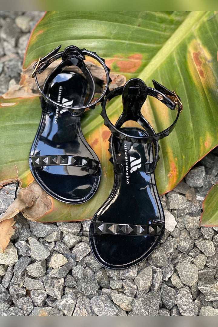 Kids Aria Black Sandals by Alexandria Brandao Shoes