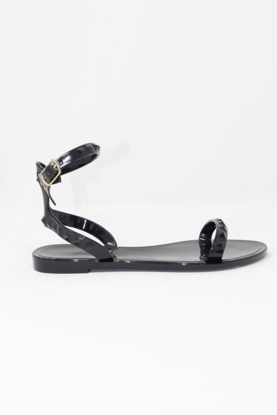 Kids Aria Black Sandals with studded strap