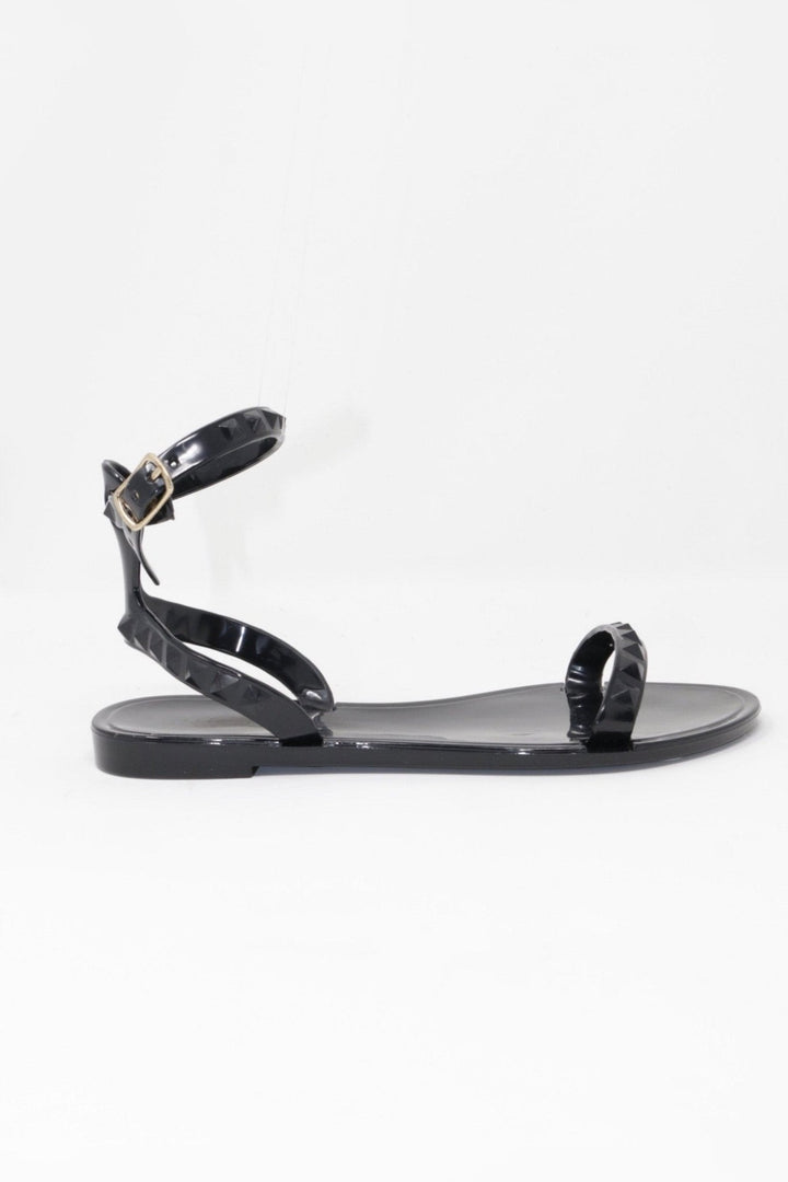 Kids Aria Black Sandals with studded strap