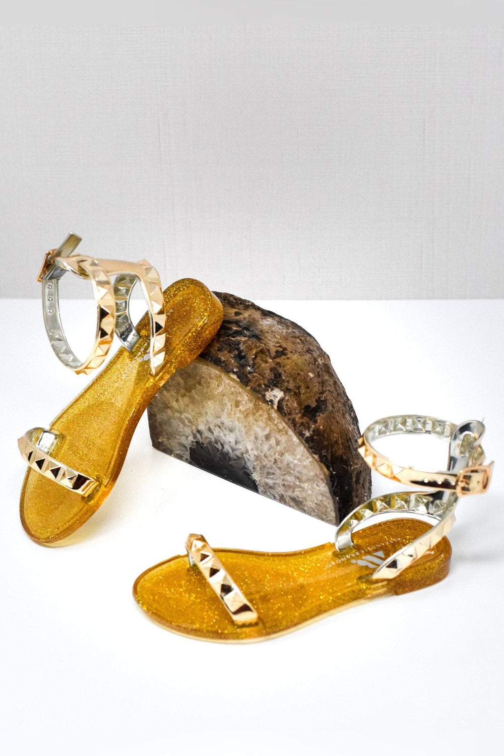 Kids Aria Dark Gold Sandals with studded strap
