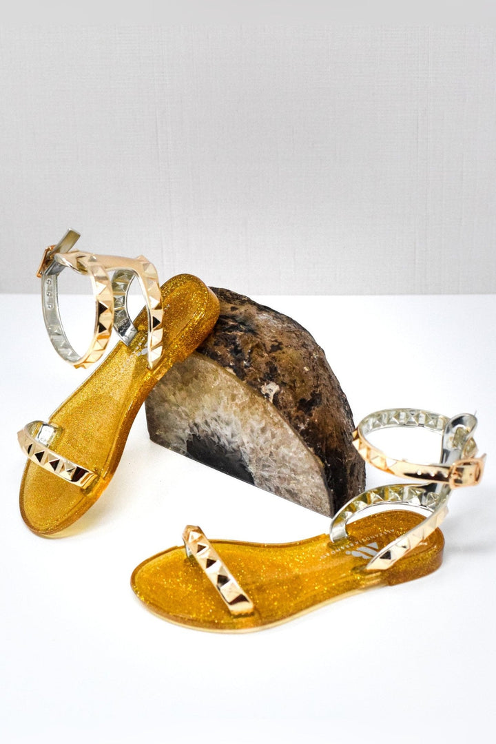 Kids Aria Dark Gold Sandals with studded strap