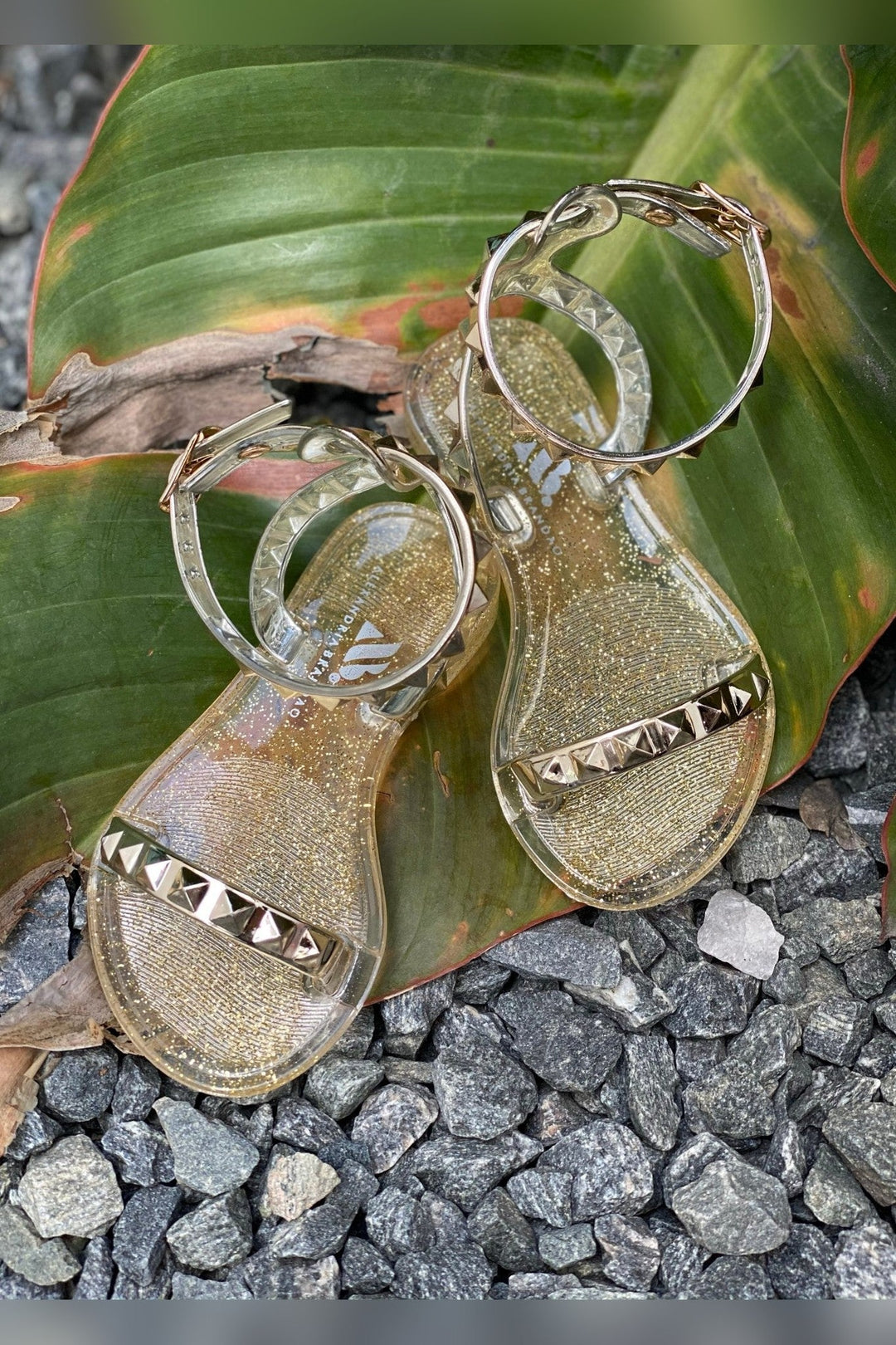 Kids Aria Gold Sandals with kids jelly sandal