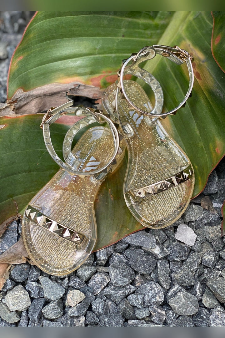 Kids Aria Gold Sandals with kids jelly sandal