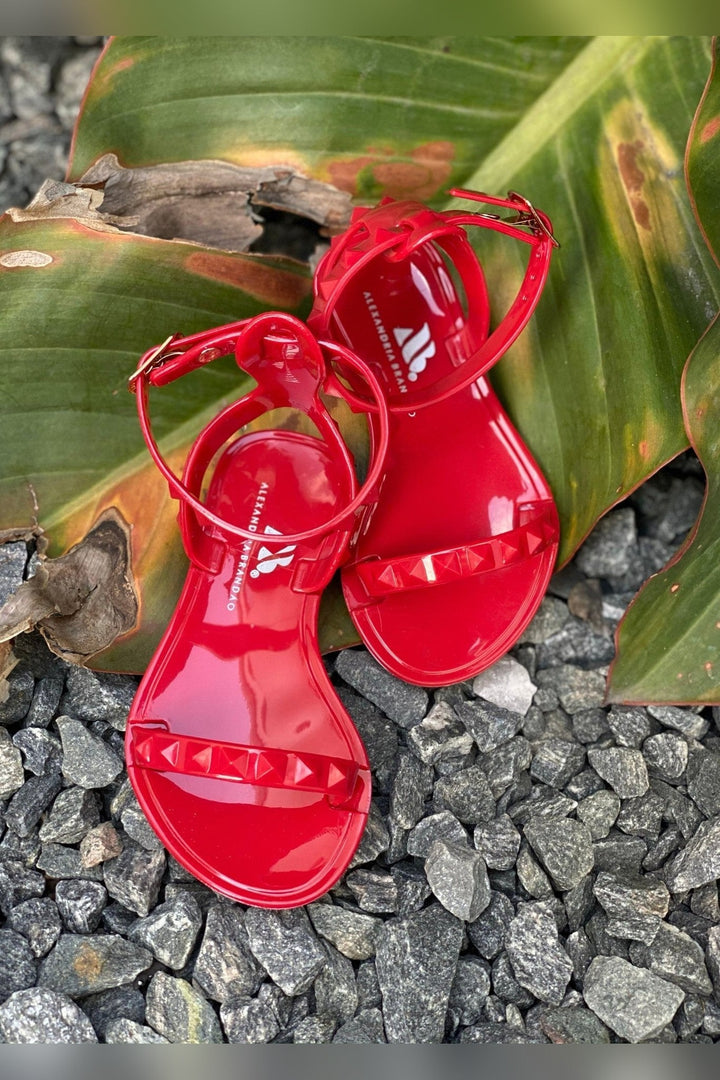 Kids Aria Red Sandals with mommy and me matching style