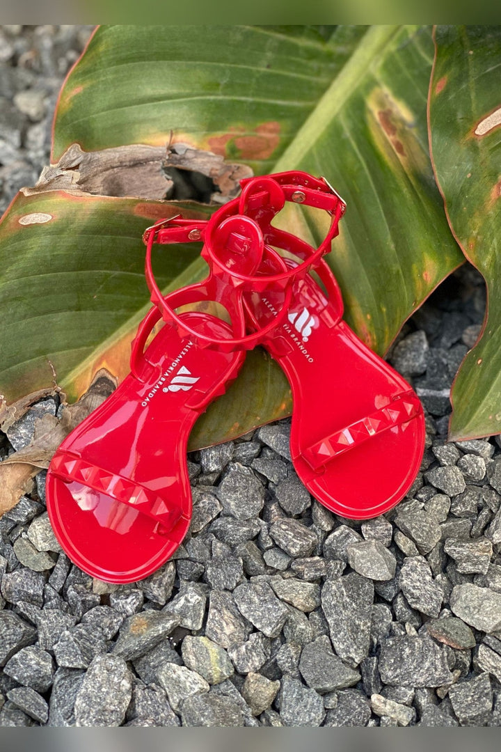 Kids Aria Red Sandals with kids jelly sandal