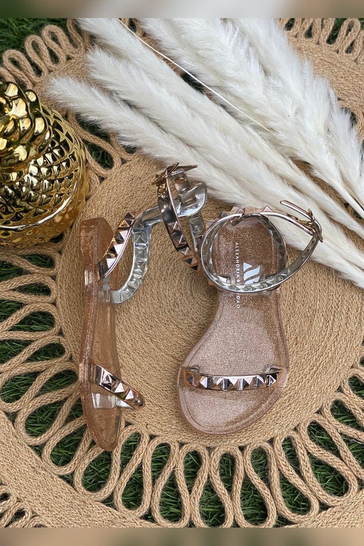 Kids Aria Rose Gold Sandals with mommy and me matching style