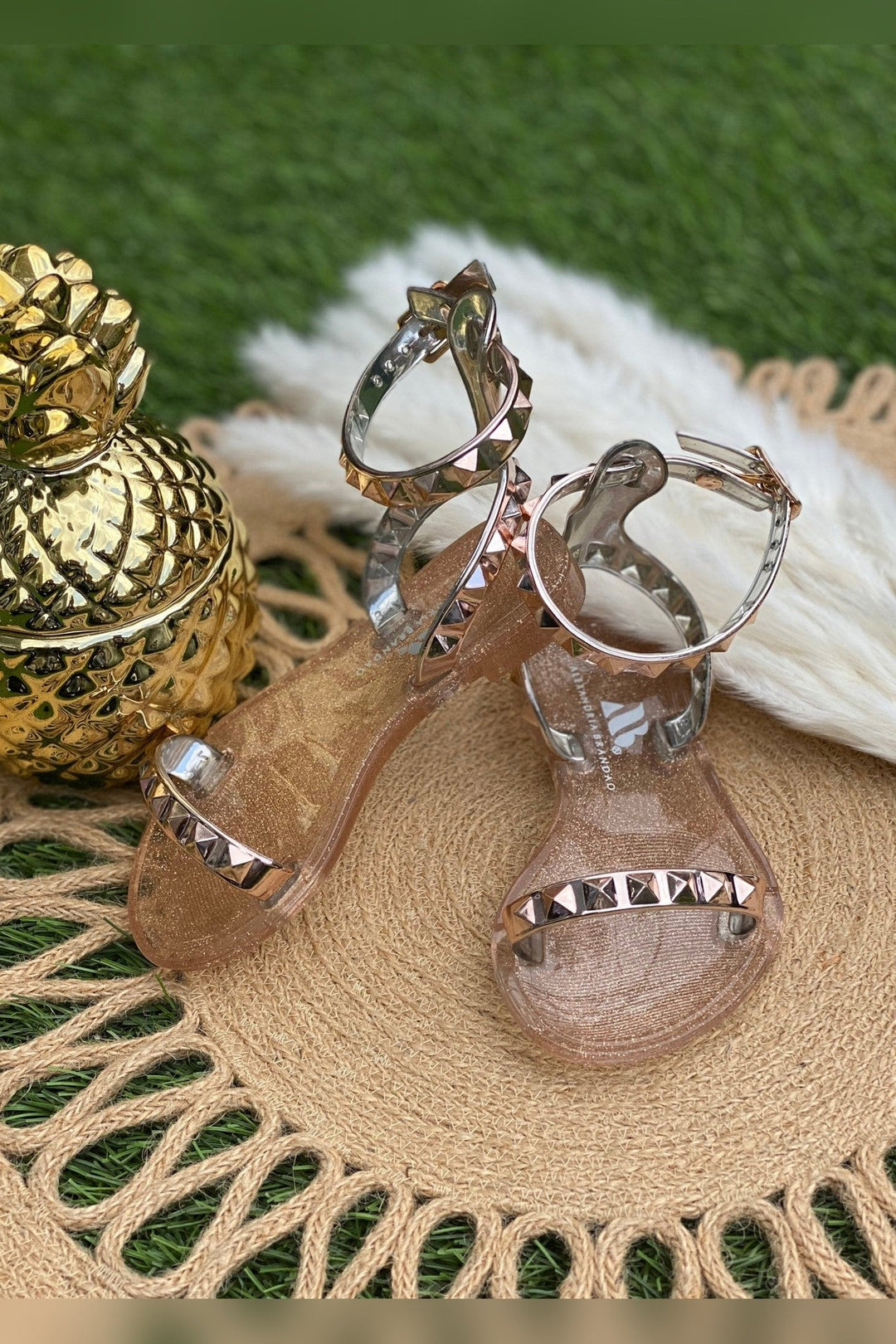 Kids Aria Rose Gold Sandals with waterproof build