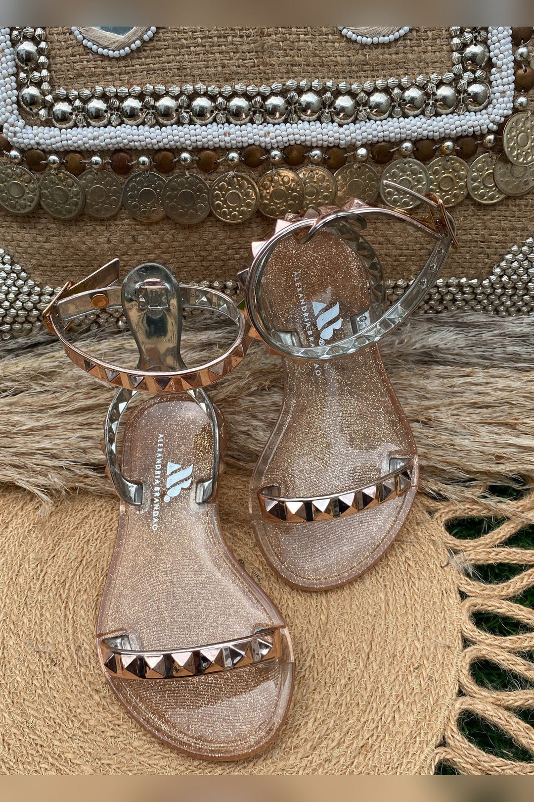 Kids Aria Rose Gold Sandals with mommy and me matching style