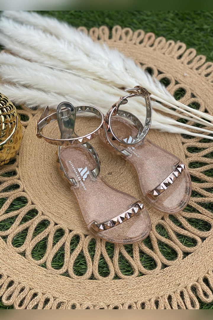 Kids Aria Rose Gold Sandals by Alexandria Brandao Shoes
