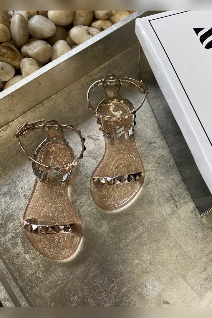 Kids Aria Rose Gold Studs by Alexandria Brandao Shoes