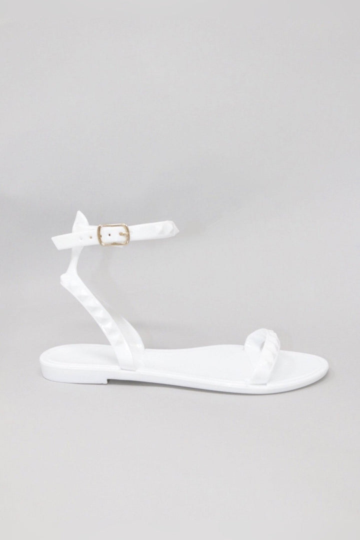 Kids Aria White Matching Sandals with studded strap