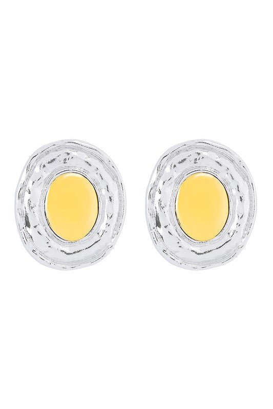 Large Gold &amp; Silver Sphere Statement Stud Earrings - STYLED BY ALX COUTUREEARRINGS