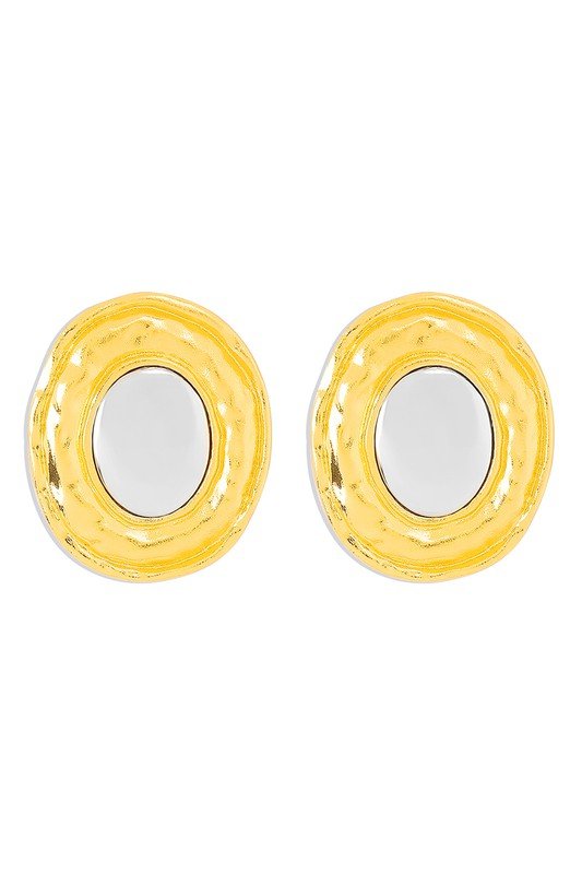 Large Gold &amp; Silver Sphere Statement Stud Earrings - STYLED BY ALX COUTUREEARRINGS