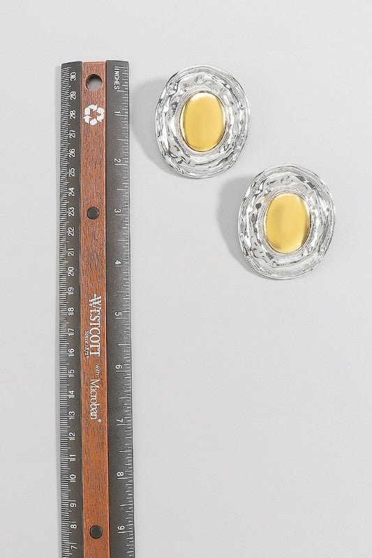 Large Gold &amp; Silver Sphere Statement Stud Earrings - STYLED BY ALX COUTUREEARRINGS