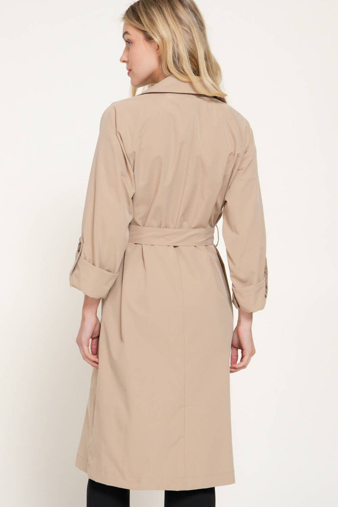 Light Khaki Belted Trench Coat - STYLED BY ALX COUTUREOuterwear