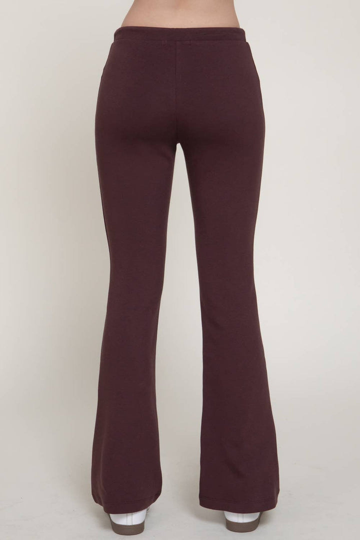 Maroon Flare Knit Pants - STYLED BY ALX COUTUREPants
