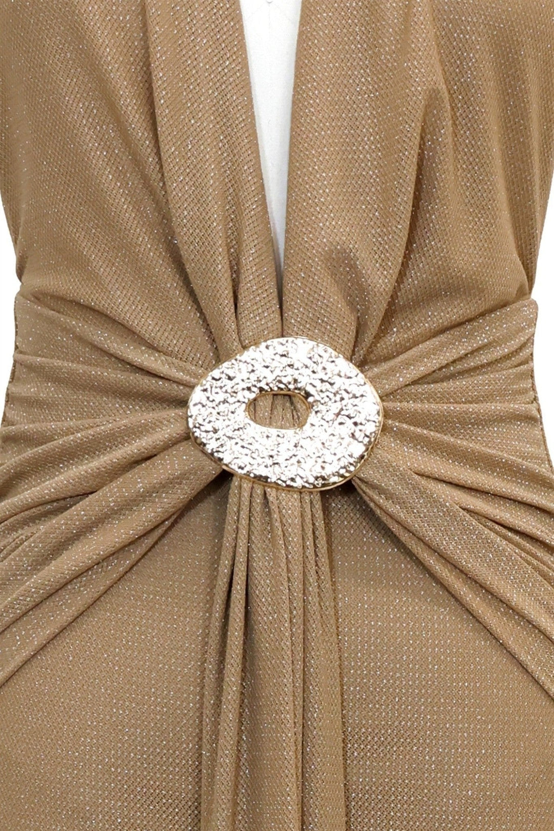 Mocha Metallic Halter Maxi Dress - STYLED BY ALX COUTUREDresses