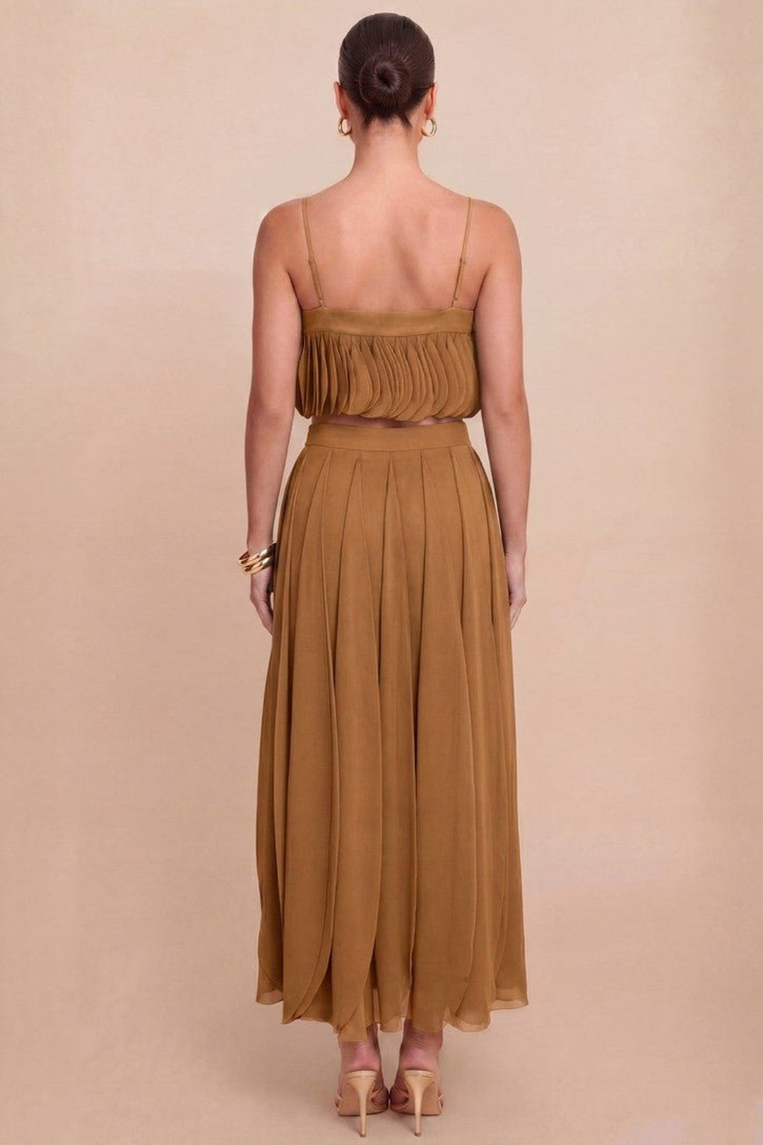 Mocha Petal Layer Skirt Set - STYLED BY ALX COUTUREOutfit Sets