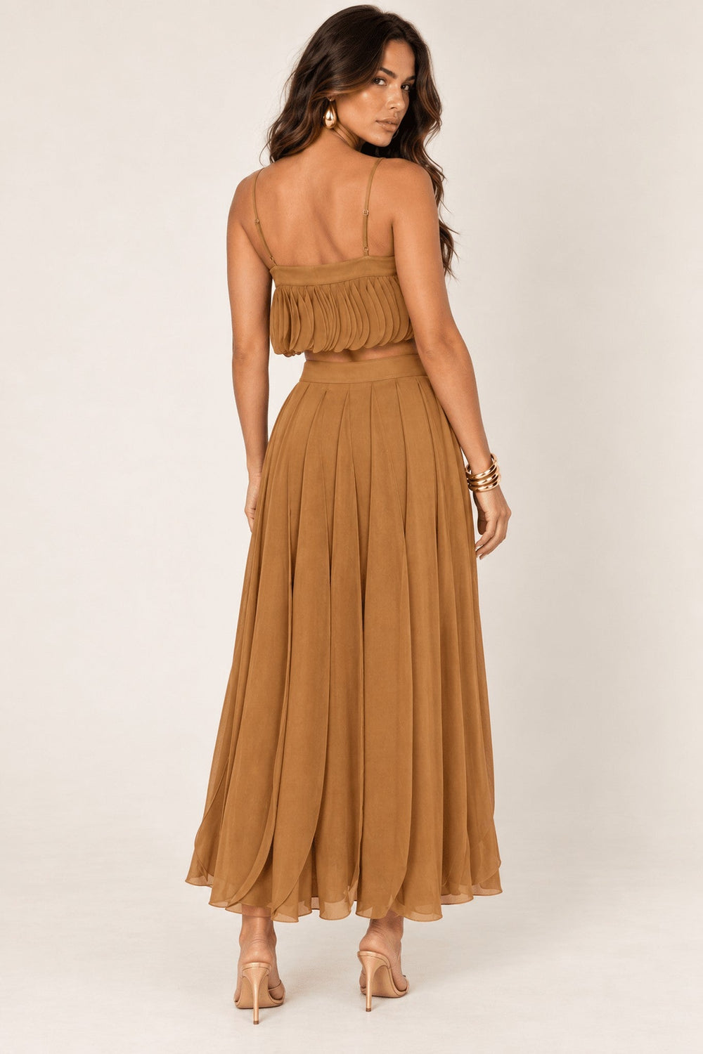 Mocha Petal Layer Skirt Set - STYLED BY ALX COUTUREOutfit Sets